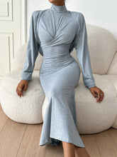 Women'S High-Neck Mermaid Dress With Sleeveless Jacket Two-Piece Set